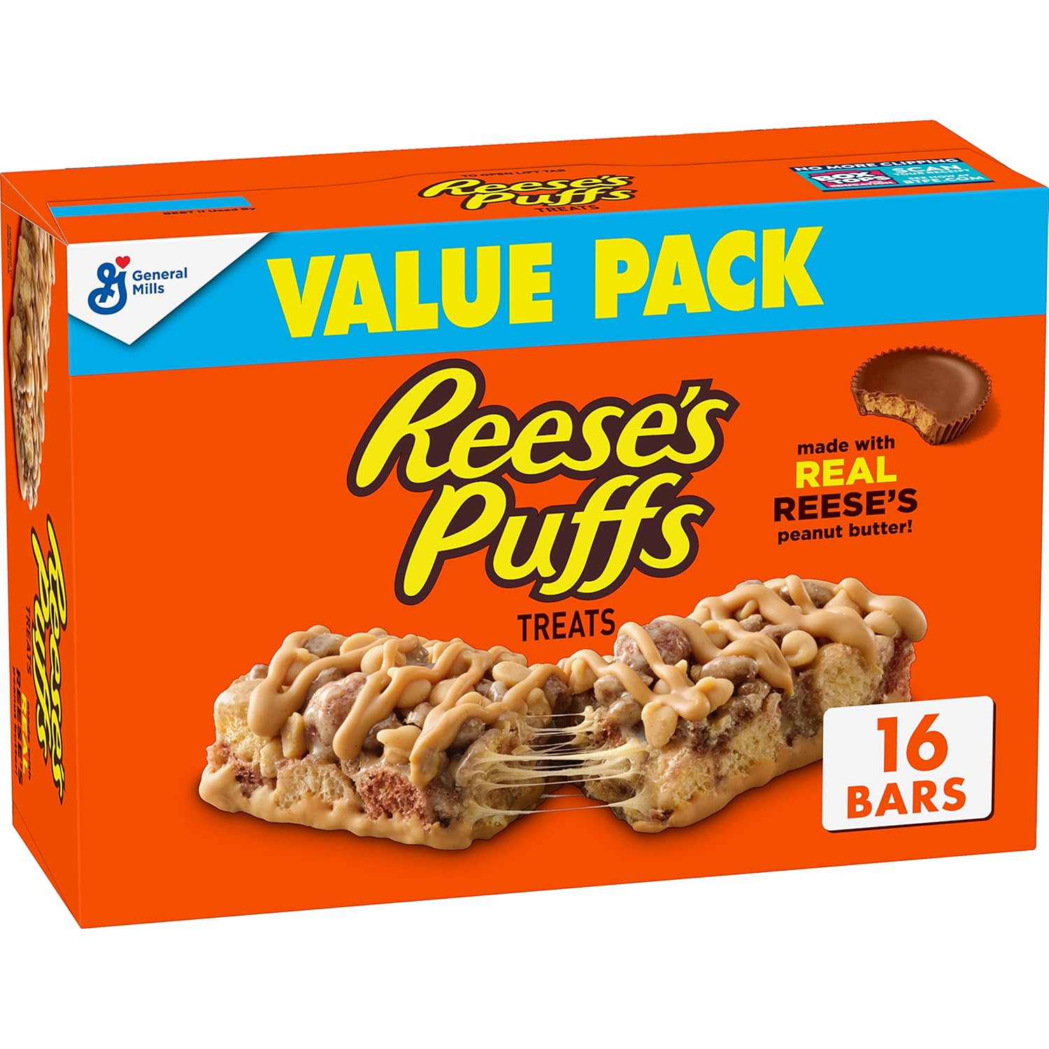 Reese's Puffs Breakfast Bars – Travel-Friendly Snack for Hiking and Outdoor Adventures, 16 ct Family Pack