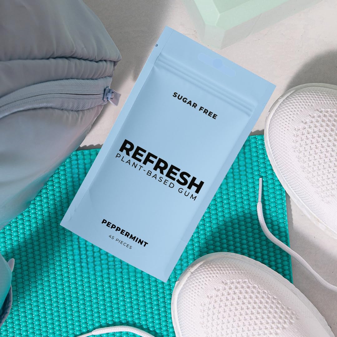 Refresh Gum Raspberry – Self-Care Wind-Down Chew for Evening Relaxation, Aspartame-Free Pouch