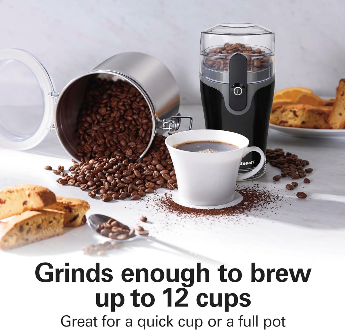 removable stainless-steel-base grinding bowl that is dishwasher safe