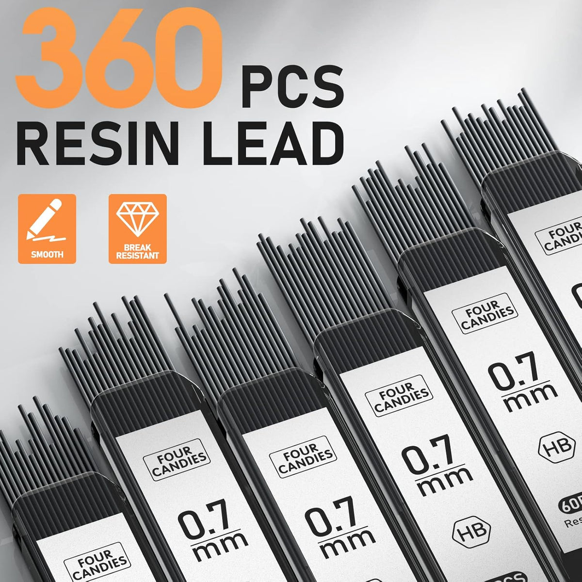 resin-and-graphite lead core engineered for reduced breakage