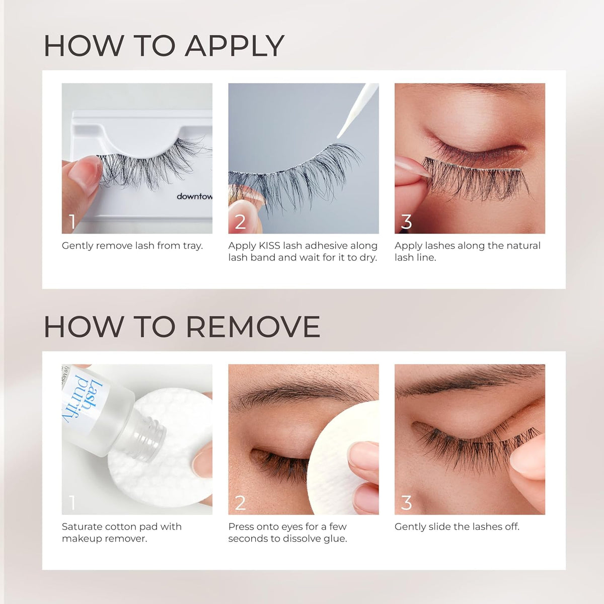 reusable lash construction with proper care for multiple wears