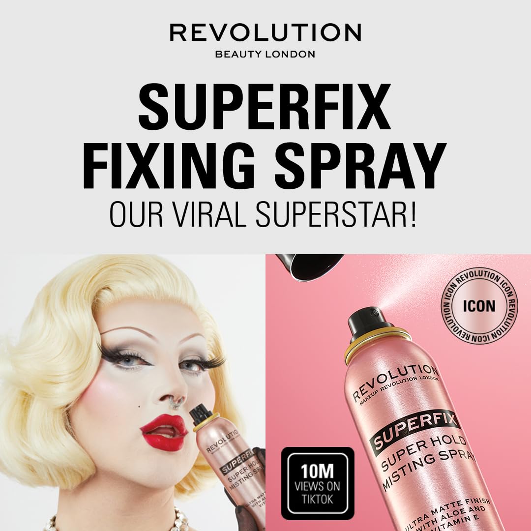 Revolution Beauty London Superfix Misting Makeup Setting Spray – Focused Study Session Setting Spray for College Students, Budget-Friendly Hold