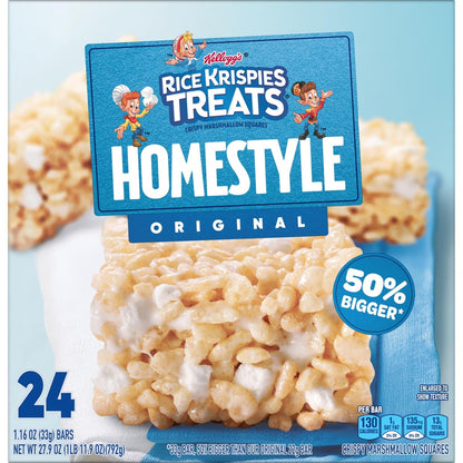 Rice Krispies Treats Homestyle Marshmallow Snack Bars Stadium and Sports Event Snacks for Kids on the Go, Bulk Pack