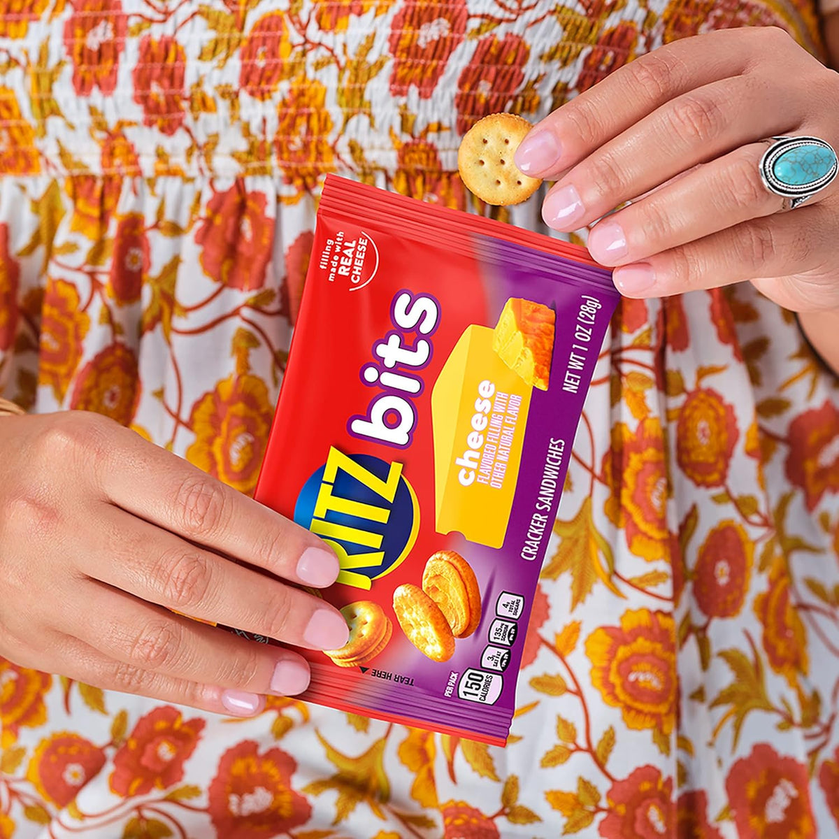 RITZ Bits Cheese and Peanut Butter Snack Crackers – Grab-and-Go Snacks for Picnics, Beach Days, and Day Hikes, 20 Individual Packs