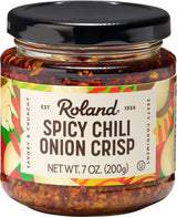 Roland Foods Spicy Chili Onion Crisp 7 oz – Ready-to-Serve Finishing Crisp for Camping Trips and Open-Air Dining