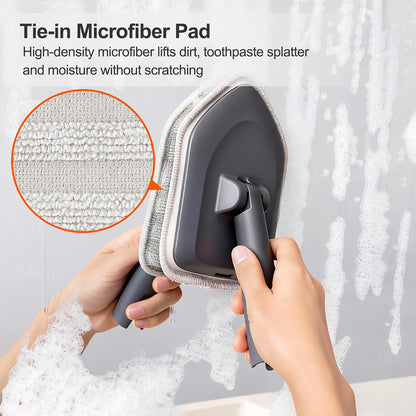 round brush head shape suited to tile grout lines and curved tub surfaces