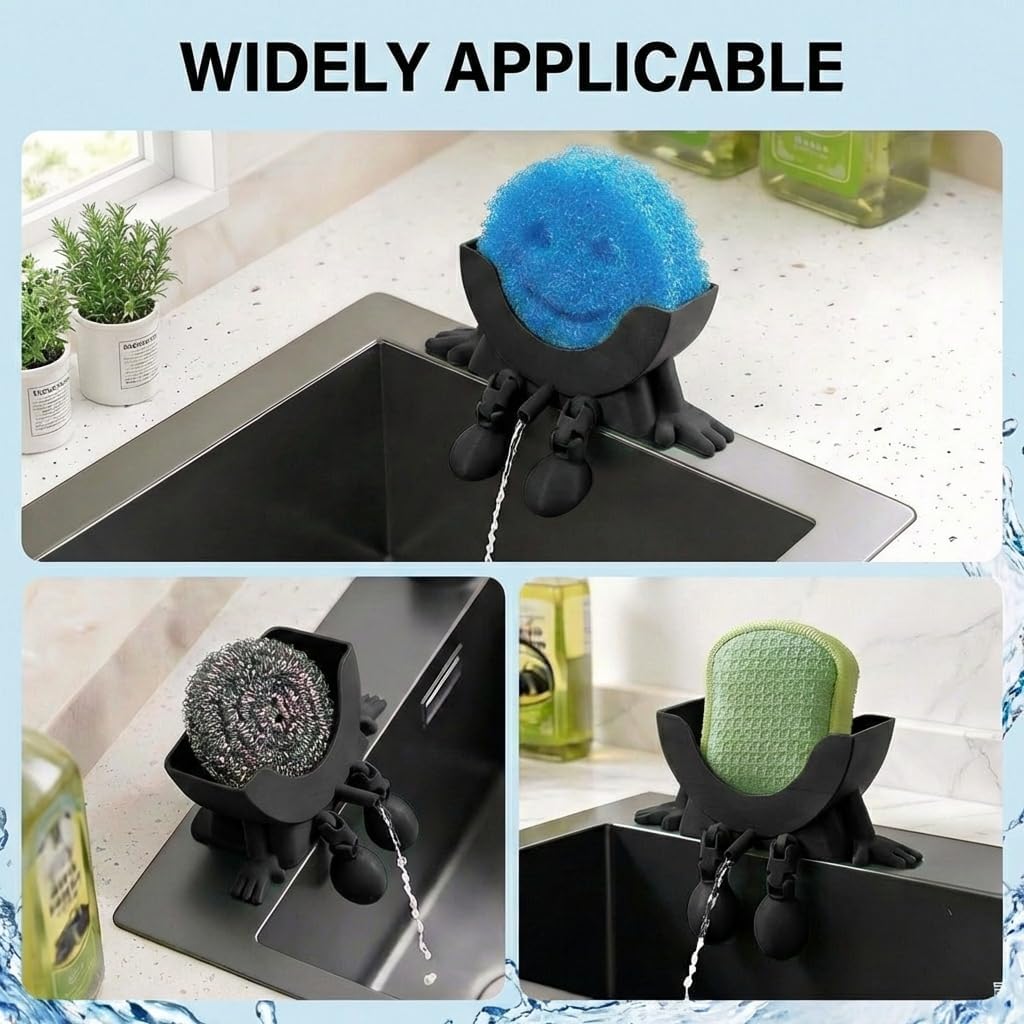 Round Sponge Drying Rack – Uncluttered Sink Solution for Tiny Home Counters, Minimalist Form Factor