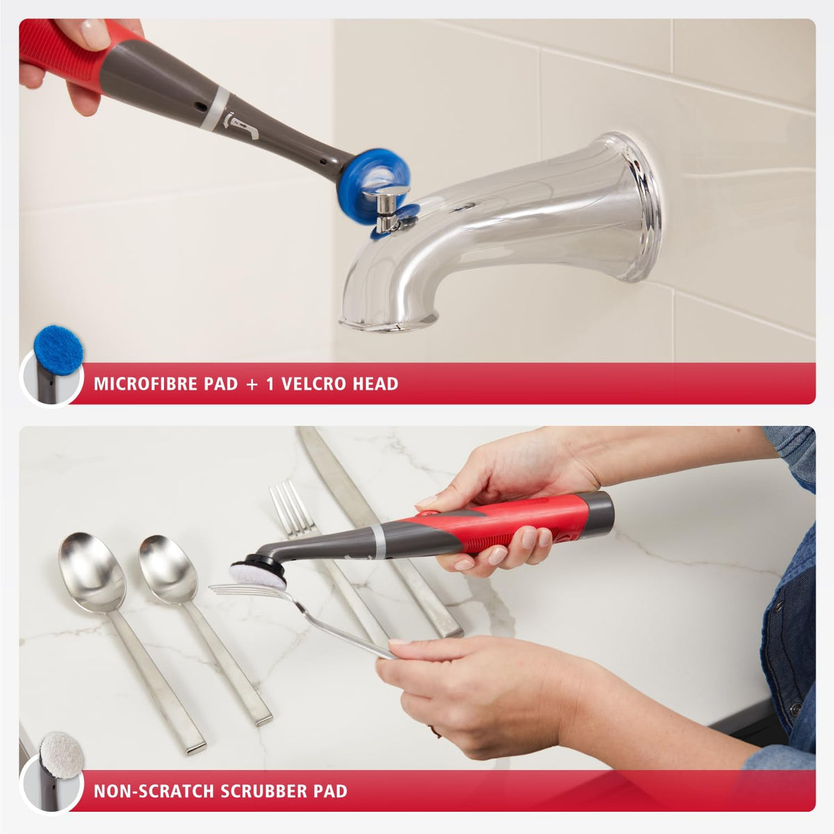 Rubbermaid Reveal Power Scrubber for Joint Friendly Bathroom Cleaning, Ergonomic Arthritis Safe Scrub Brush