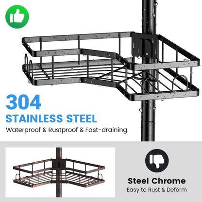 rustproof stainless steel pole and storage baskets