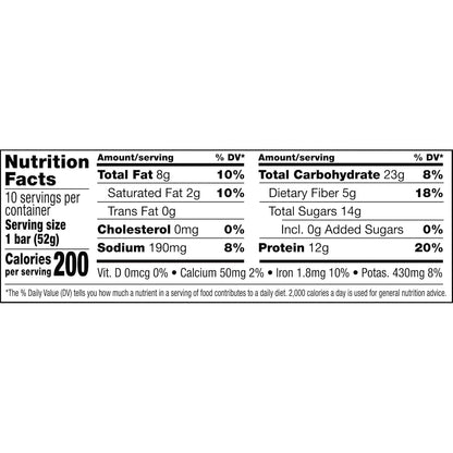 RXBAR Chocolate Sea Salt – Pre-Workout Fuel for Running Trails and Gym Bags, 10-Count Protein Bar Box