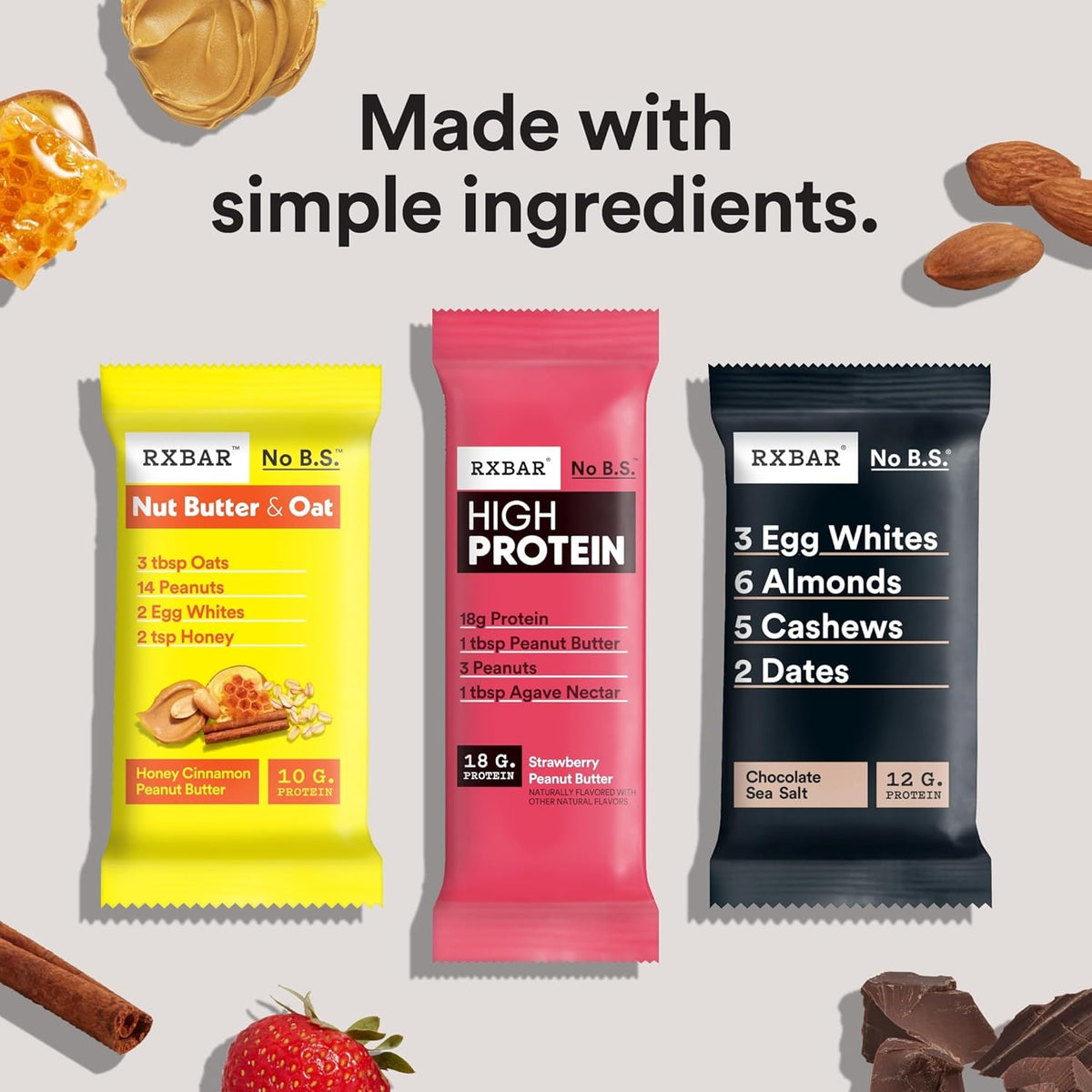 RXBAR High Protein Bar Vanilla Peanut Butter – No-Mess Lunchbox Addition for the Home Office