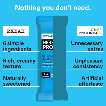 RXBAR High Protein Bar Vanilla Peanut Butter – No-Mess Lunchbox Addition for the Home Office