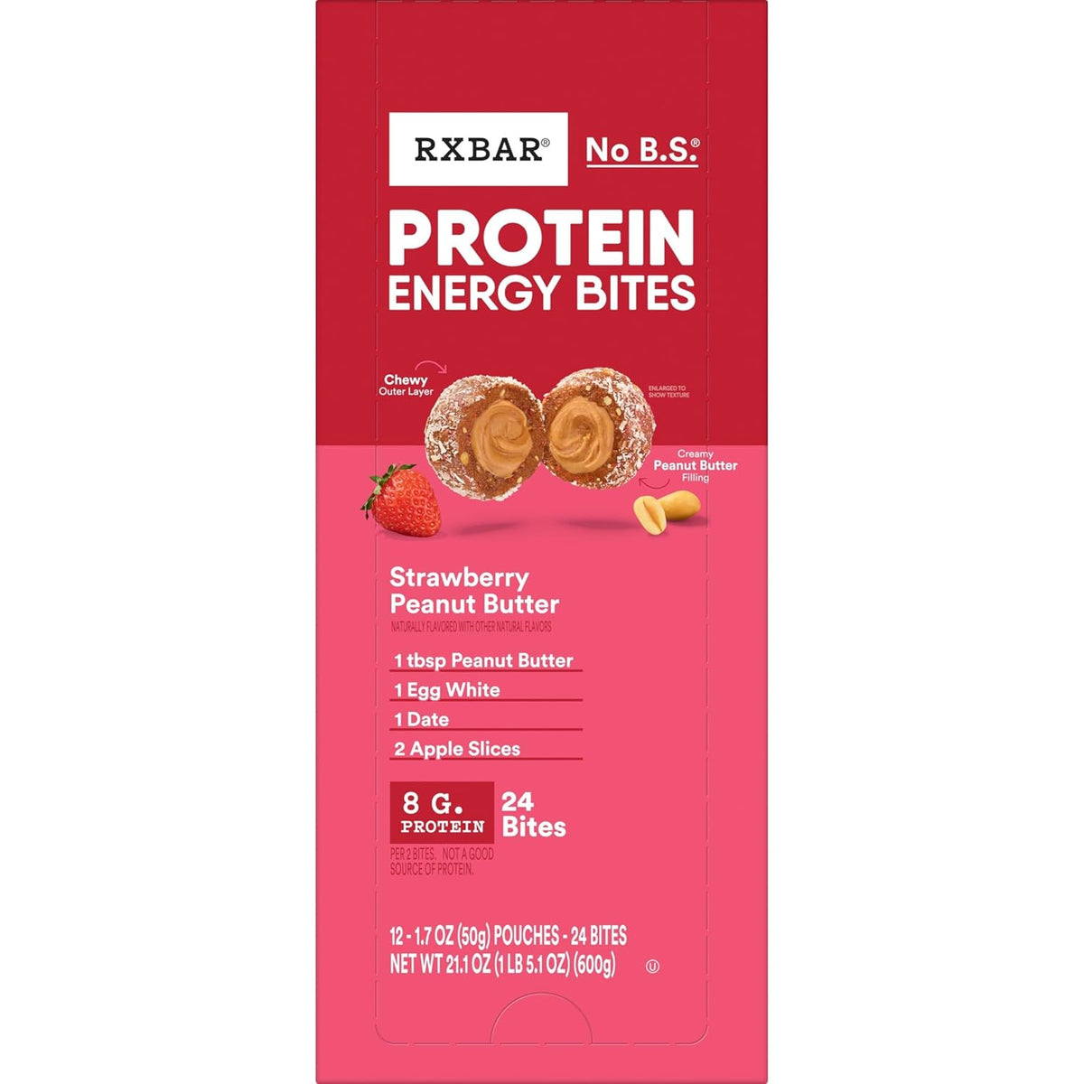 RXBAR Protein Energy Bites Strawberry Peanut Butter — Wholesome Snack for Stress-Free Healthy Living