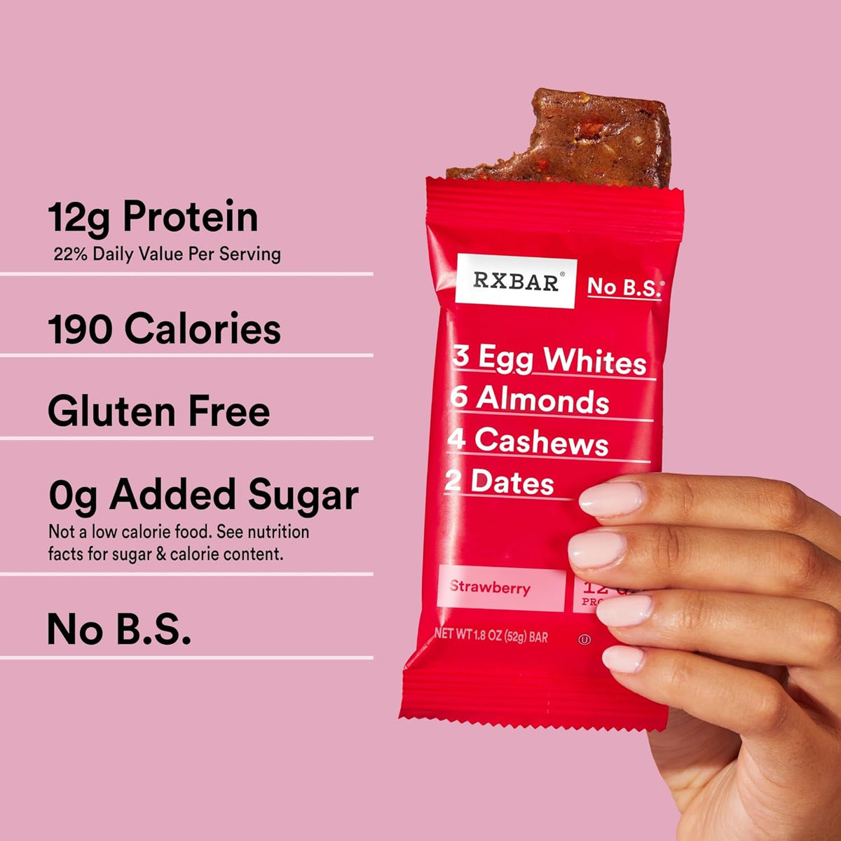 RXBAR Strawberry Protein Bars – Post-Workout Recovery Snack for Active Wellness Lifestyles, 12g Protein