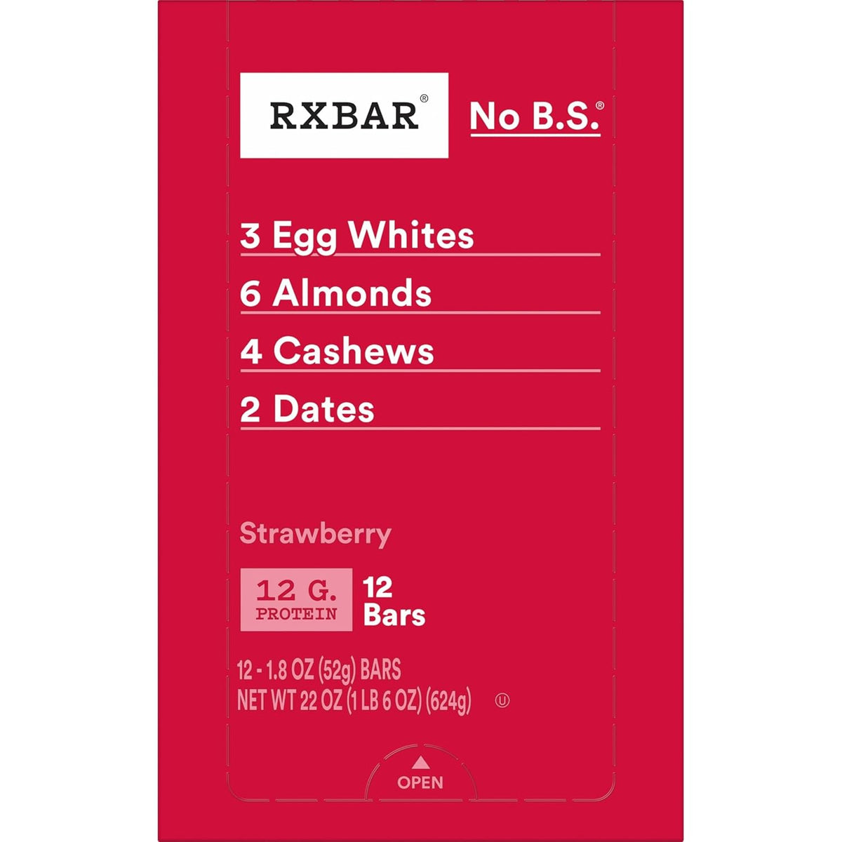 RXBAR Strawberry Protein Bars – Post-Workout Recovery Snack for Active Wellness Lifestyles, 12g Protein