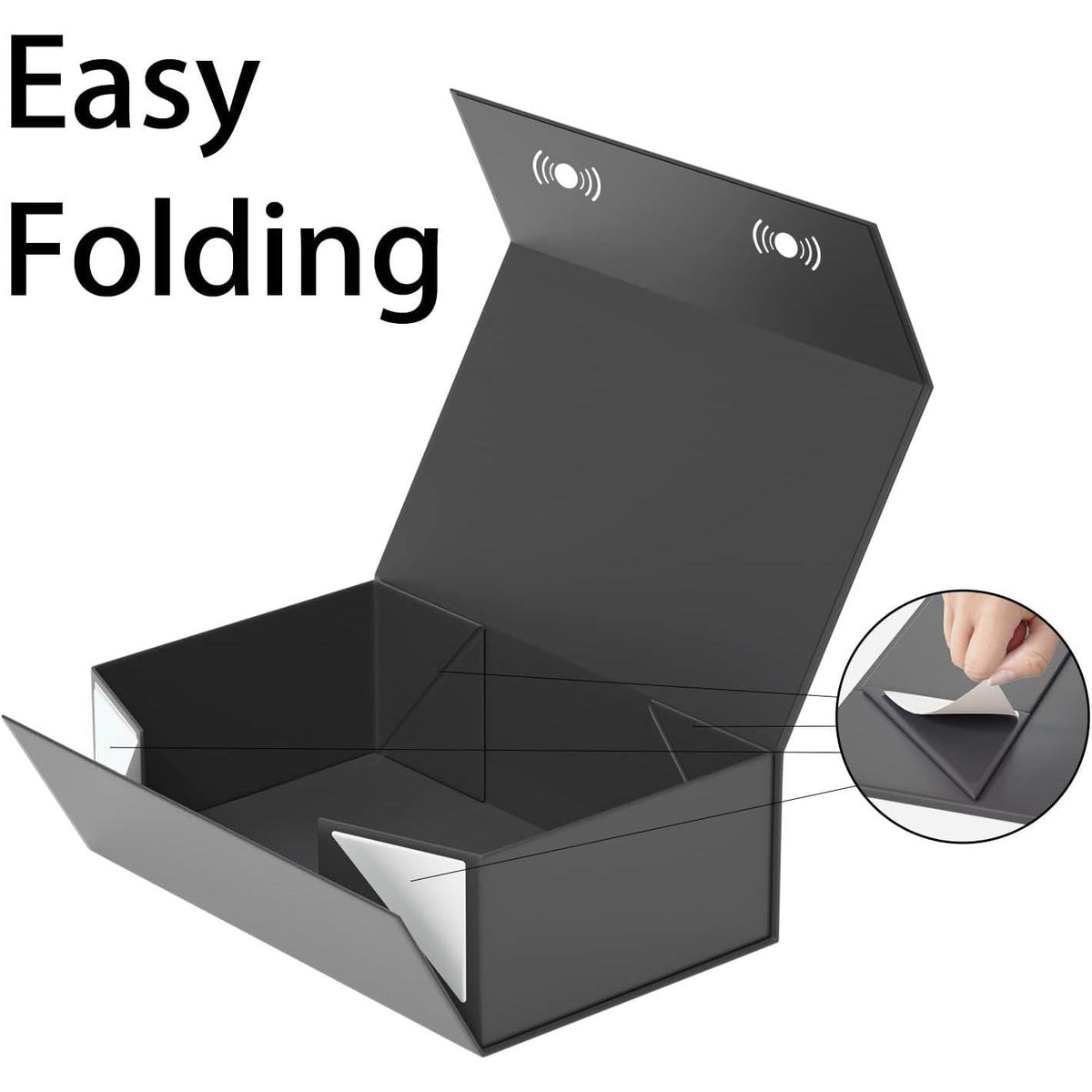 RYDDOY Minimalist Gift Box with Hidden Magnetic Closure – Clean-Lined Wrapping in White, Black, and Neutral Tones