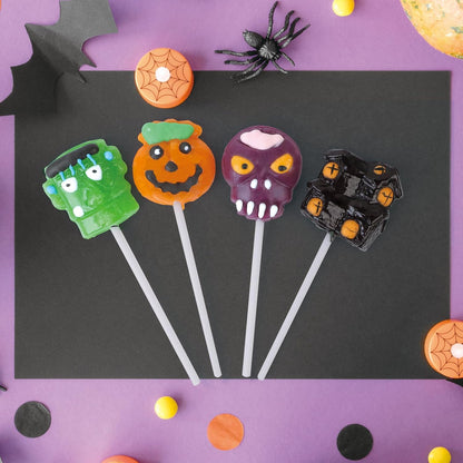 Safe and Fun Halloween Lollipops for Kids - 24 Count Individually Wrapped Spooky Candy Suckers for Trick or Treat Goody Bags