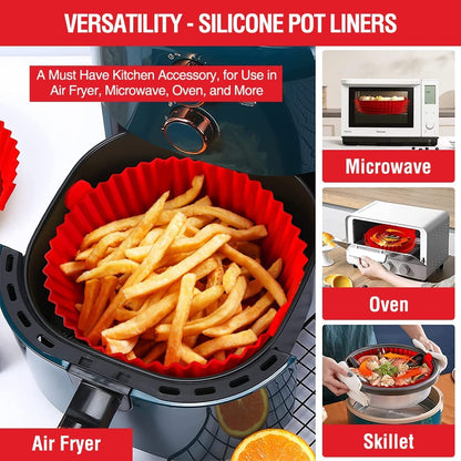 SafeHome Air Fryer Silicone Liners 2-Pack – Streamlined Kitchen Accessory for Clutter-Free Counters