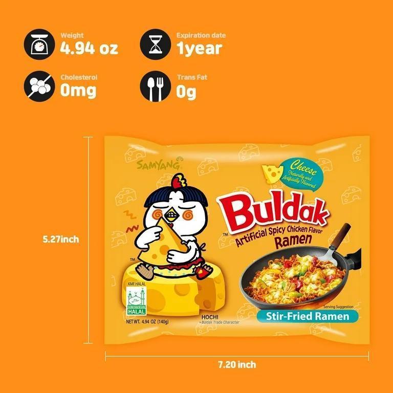 Samyang Buldak Fire Noodle – TikTok Challenge Food for Teenagers and Young Adults 13 Plus, Quick 5 Minute Halal Ramen 5 Pack