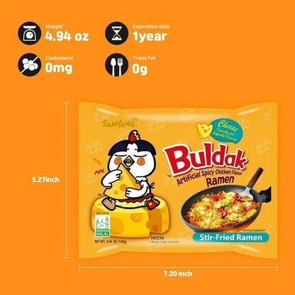 Samyang Buldak Fire Noodle – TikTok Challenge Food for Teenagers and Young Adults 13 Plus, Quick 5 Minute Halal Ramen 5 Pack