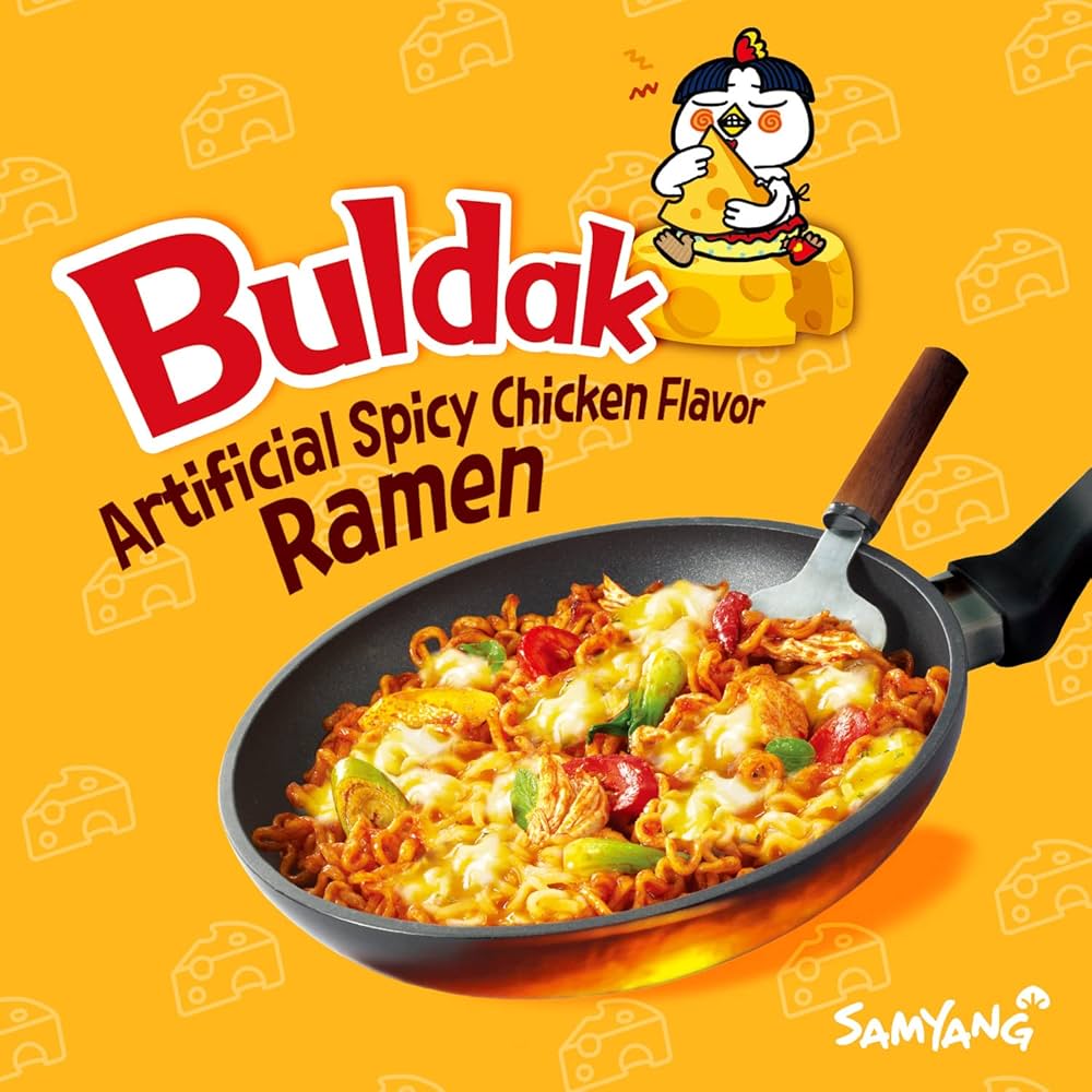 Samyang Buldak Fire Noodle – TikTok Challenge Food for Teenagers and Young Adults 13 Plus, Quick 5 Minute Halal Ramen 5 Pack