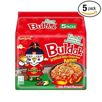 Samyang Buldak Fire Noodle – TikTok Challenge Food for Teenagers and Young Adults 13 Plus, Quick 5 Minute Halal Ramen 5 Pack