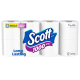 Scott 1000 Toilet Paper – Worry-Free Flushing for Low-Flow Toilets, 1-Ply Septic-Certified Tissue