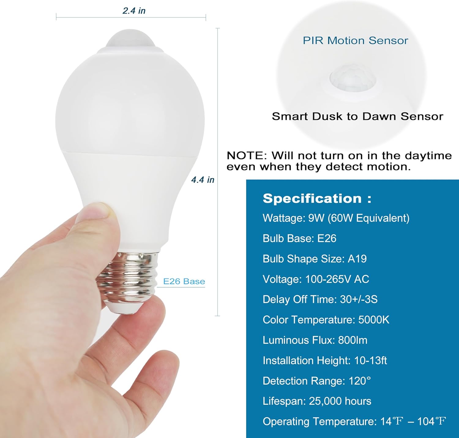 Screw-In Motion Detector Bulb – Intentional Simple Lighting for Capsule Home, Small Apartment, Hallway