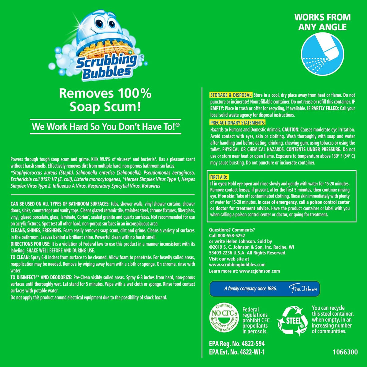 Scrubbing Bubbles Bathroom and Shower Cleaner – Efficient Bathroom Routine Spray, Citrus Foam for Vanity and Fixtures