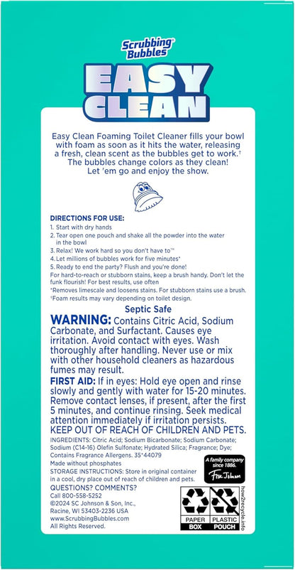 Scrubbing Bubbles Easy Clean Foaming Toilet Bowl Cleaner Powder Pouches – Mindful Pre-Guest Bathroom Reset for Host Wellness, No Bending or Brushing Required