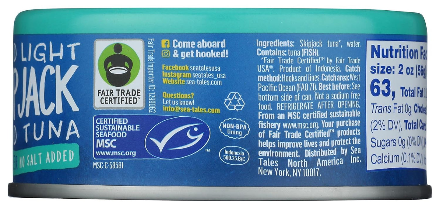 Sea Tales Wild Skipjack Tuna in Water – Additive-Free Protein for Low-Sodium Clean Eating