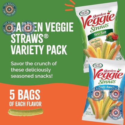Sensible Portions Veggie Straws – Picnic Snack for Crowds, Individual Gluten-Free Chips for Outdoor Gatherings