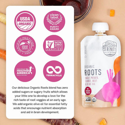 Serenity Kids Allergen-Free Veggie Pouch – Family-Safe Baby Snack for Grandparents' House, Park Outings, and Road Trips