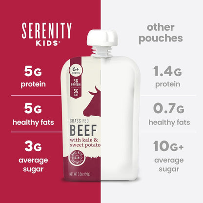 Serenity Kids Protein Rich Baby Food Puree for 6+ Months – BPA Free Pouch for Picky Eaters at the Kids Table