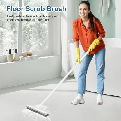 SetSail Standing Floor Scrub Brush with Extendable Handle, Heavy Duty Scrubber for Elderly and Mobility Limited Users in Bathroom Kitchen