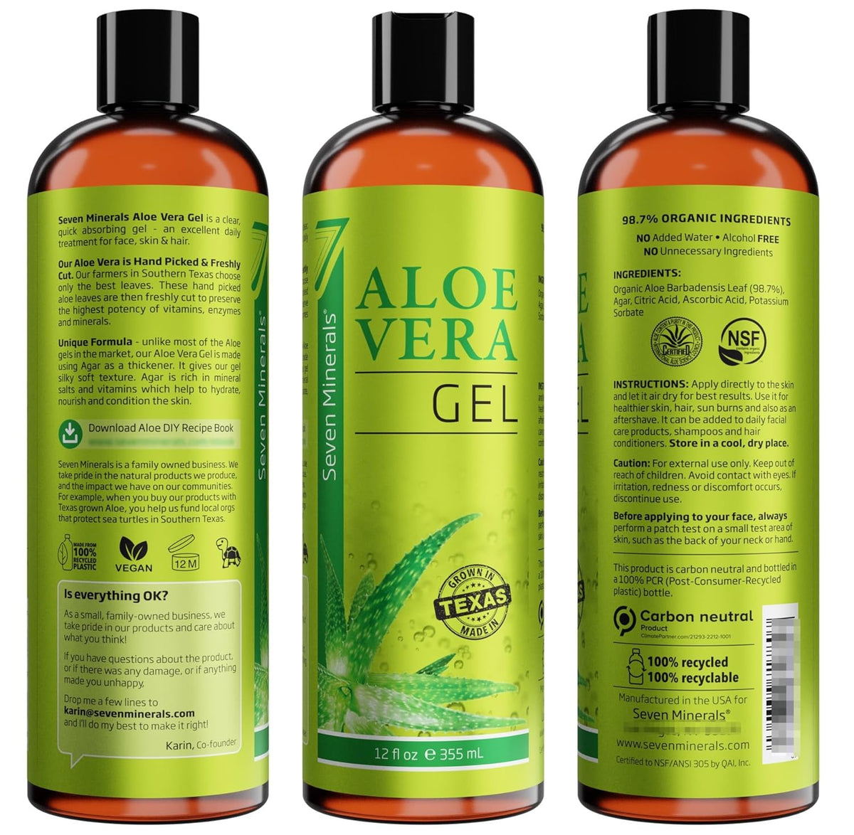 Seven Minerals Organic Aloe Vera Gel – Housewarming Present for New Homeowners Building a Natural Wellness Routine