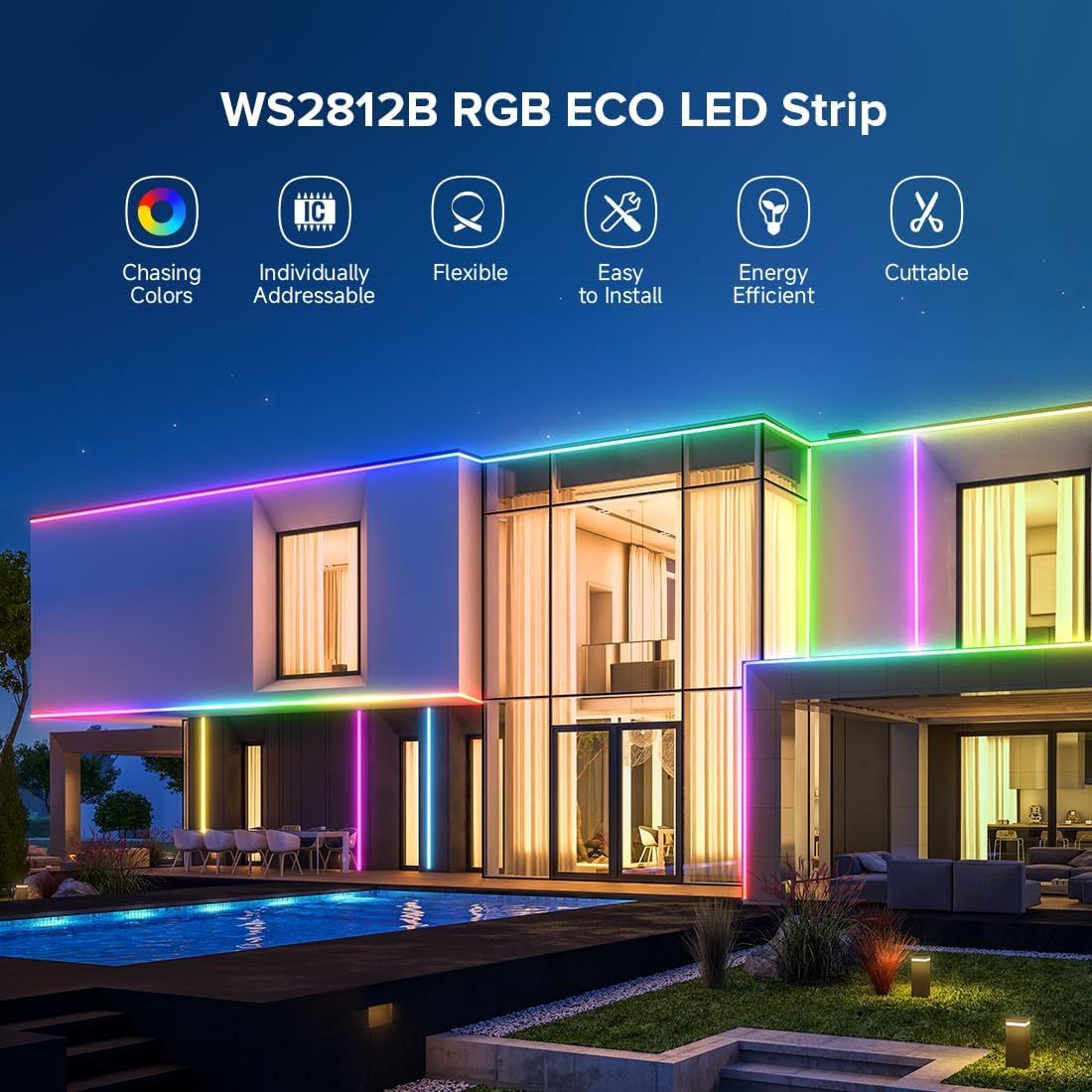 SEZO WS2812B ECO LED Strip – 144 LEDs/meter Dot-Free Strip for Elevated Interior Architecture