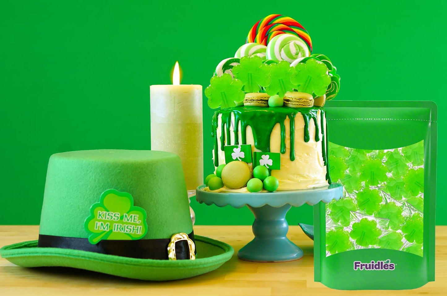 Shamrock Sucker Co. Clover Candy Suckers – Understated St. Patty's Day Decoration for Reception Areas and Office Break Rooms