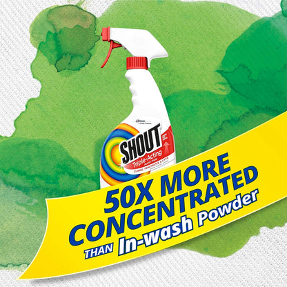 Shout Active Enzyme Laundry Stain Remover Spray – Low-Stress Stain Remover for Sensitive Skin and Color-Safe Fabric Care