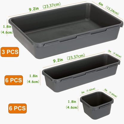 side tabs on each bin snap together to create custom configurations