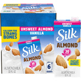Silk Unsweetened Vanilla Almond Milk – Family Kitchen Staple for Kids with Dairy and Soy Allergies, Pack of 6 Quarts