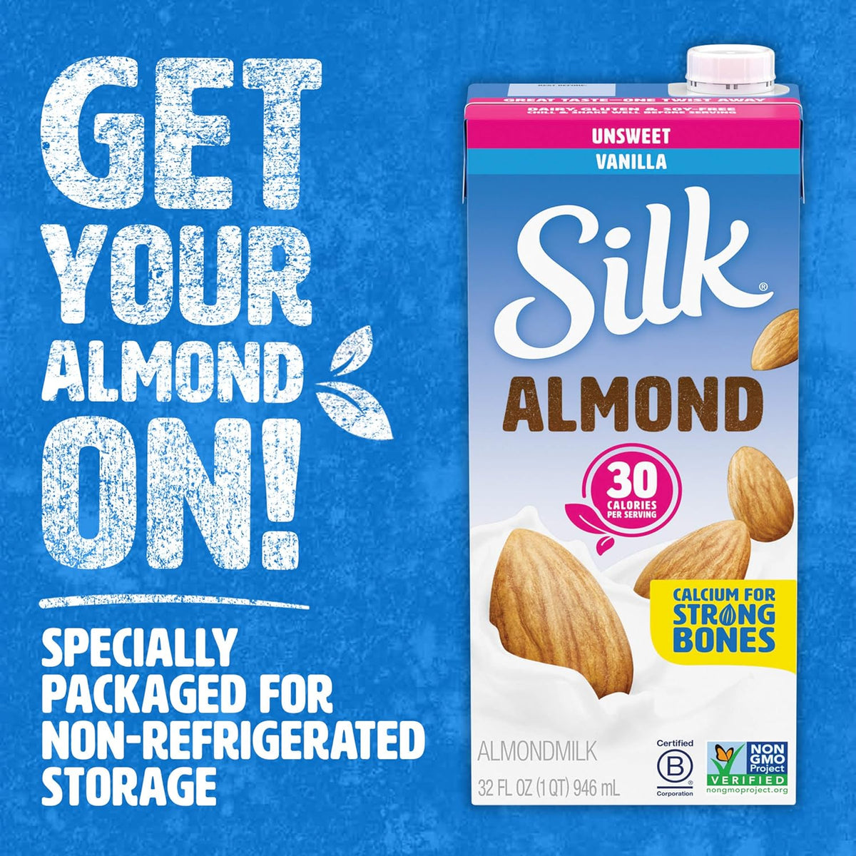 Silk Unsweetened Vanilla Almond Milk – Family Kitchen Staple for Kids with Dairy and Soy Allergies, Pack of 6 Quarts