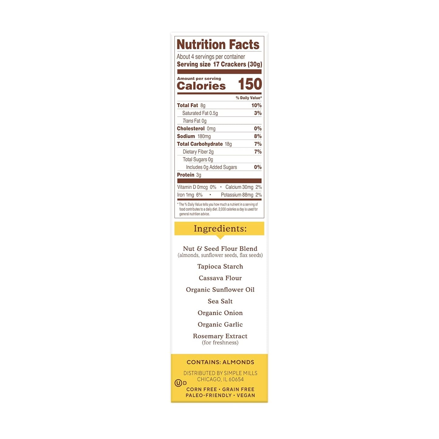 Simple Mills Almond Flour Crackers – Grain-Free Snack for Wellness Routines