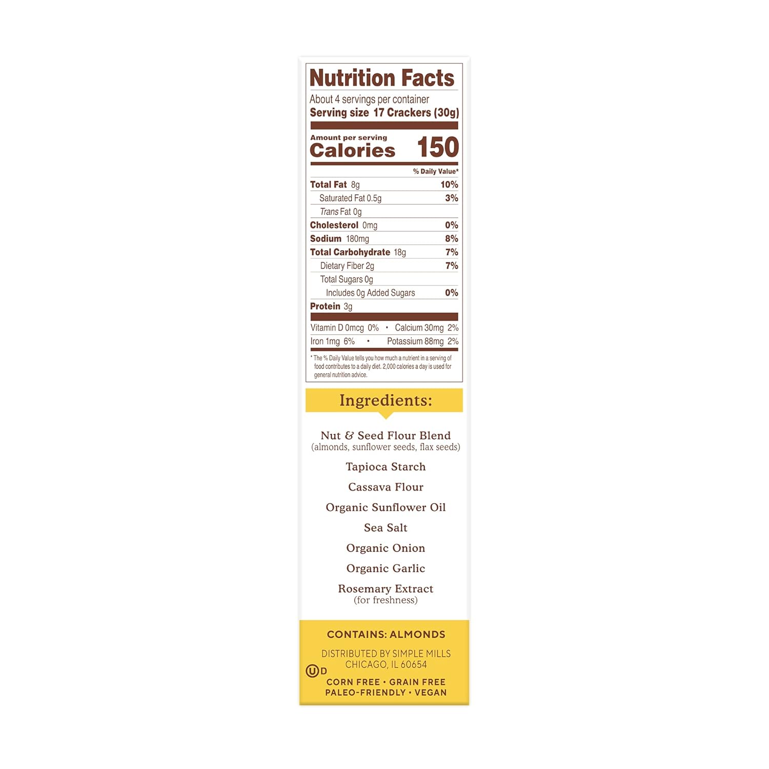 Simple Mills Almond Flour Crackers – Grain-Free Snack for Wellness Routines