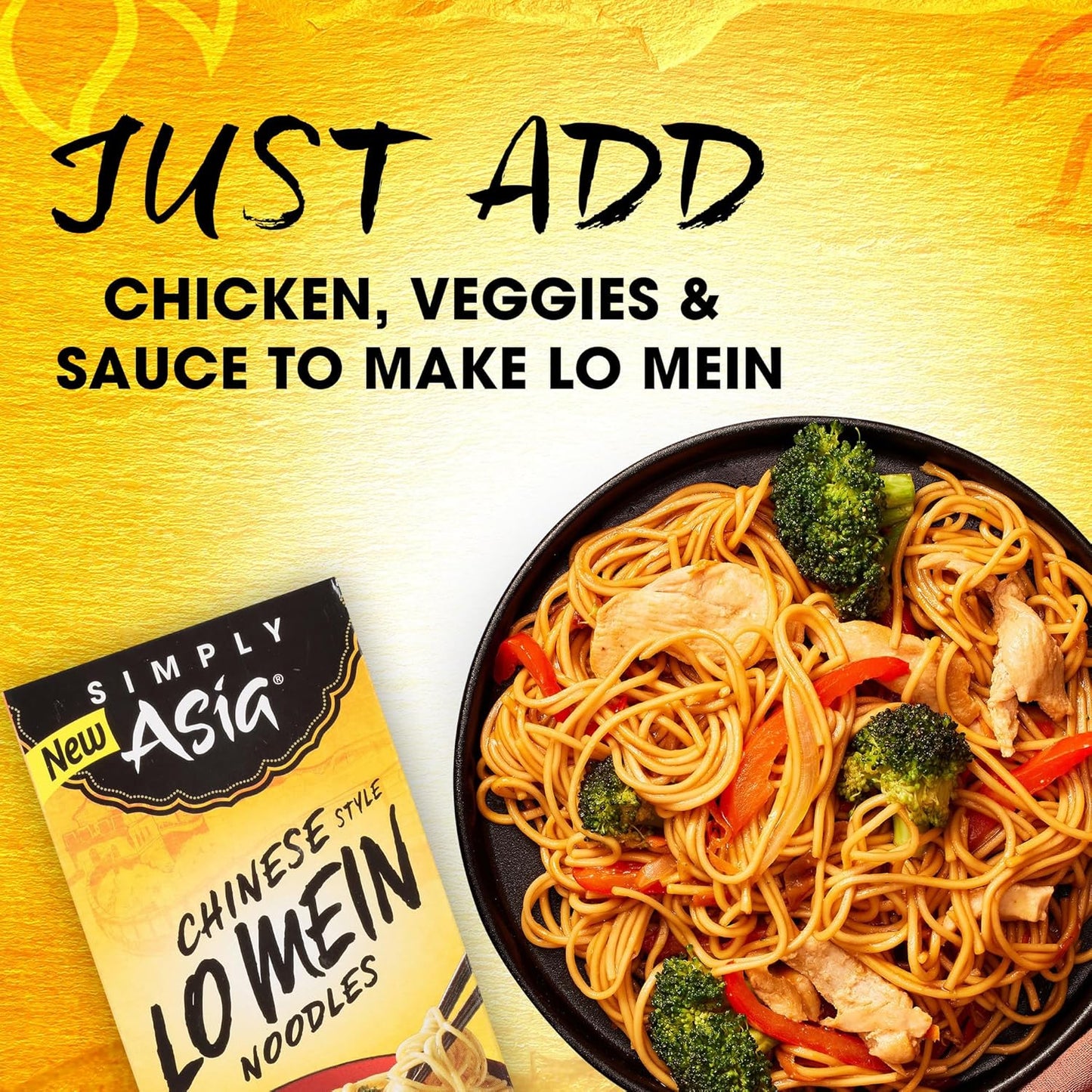 Simply Asia Lo Mein Noodles, 14 oz Resealable Bag – Additive-Free Asian Noodles for Healthy Meal Prep