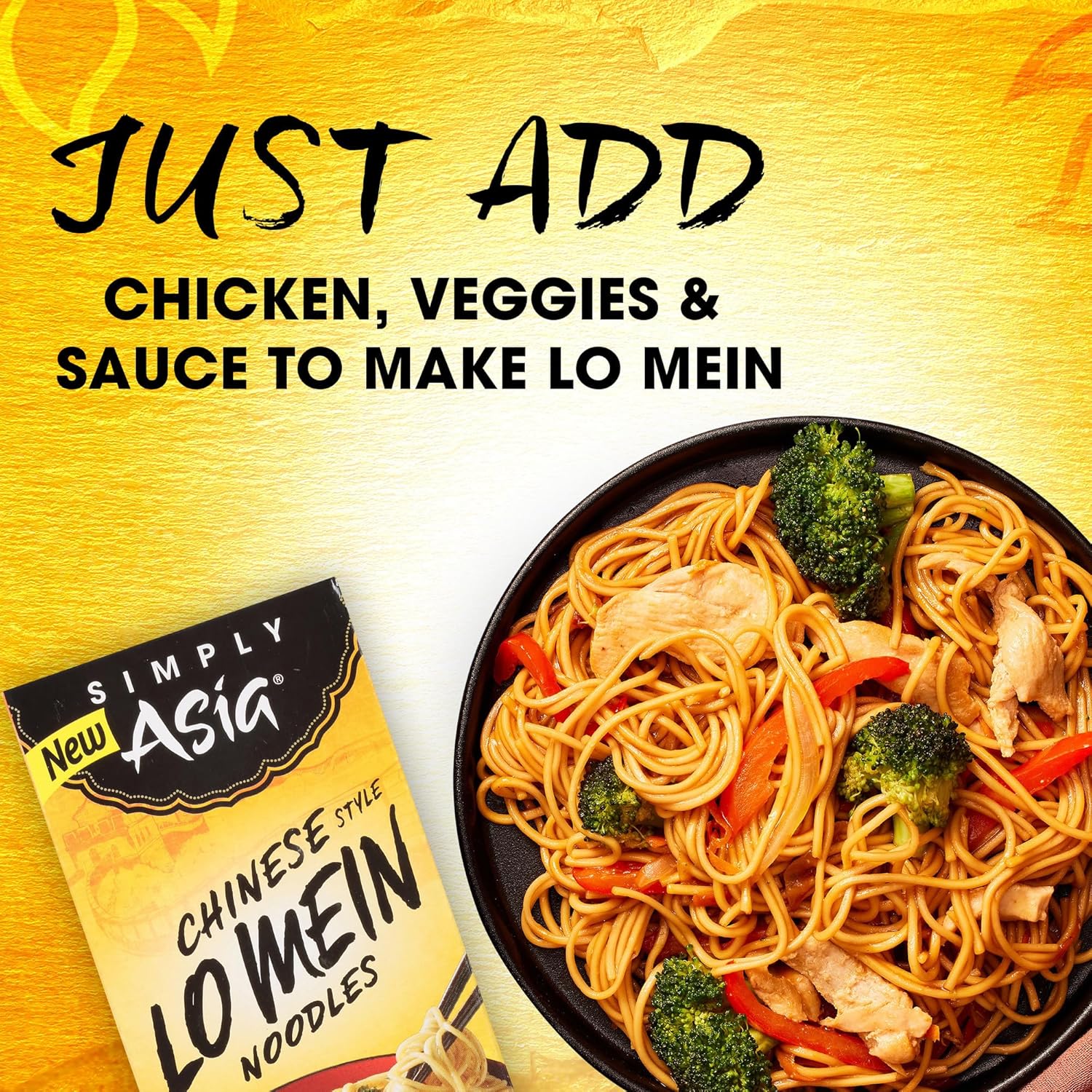 Simply Asia Lo Mein Noodles, 14 oz Resealable Bag – Additive-Free Asian Noodles for Healthy Meal Prep