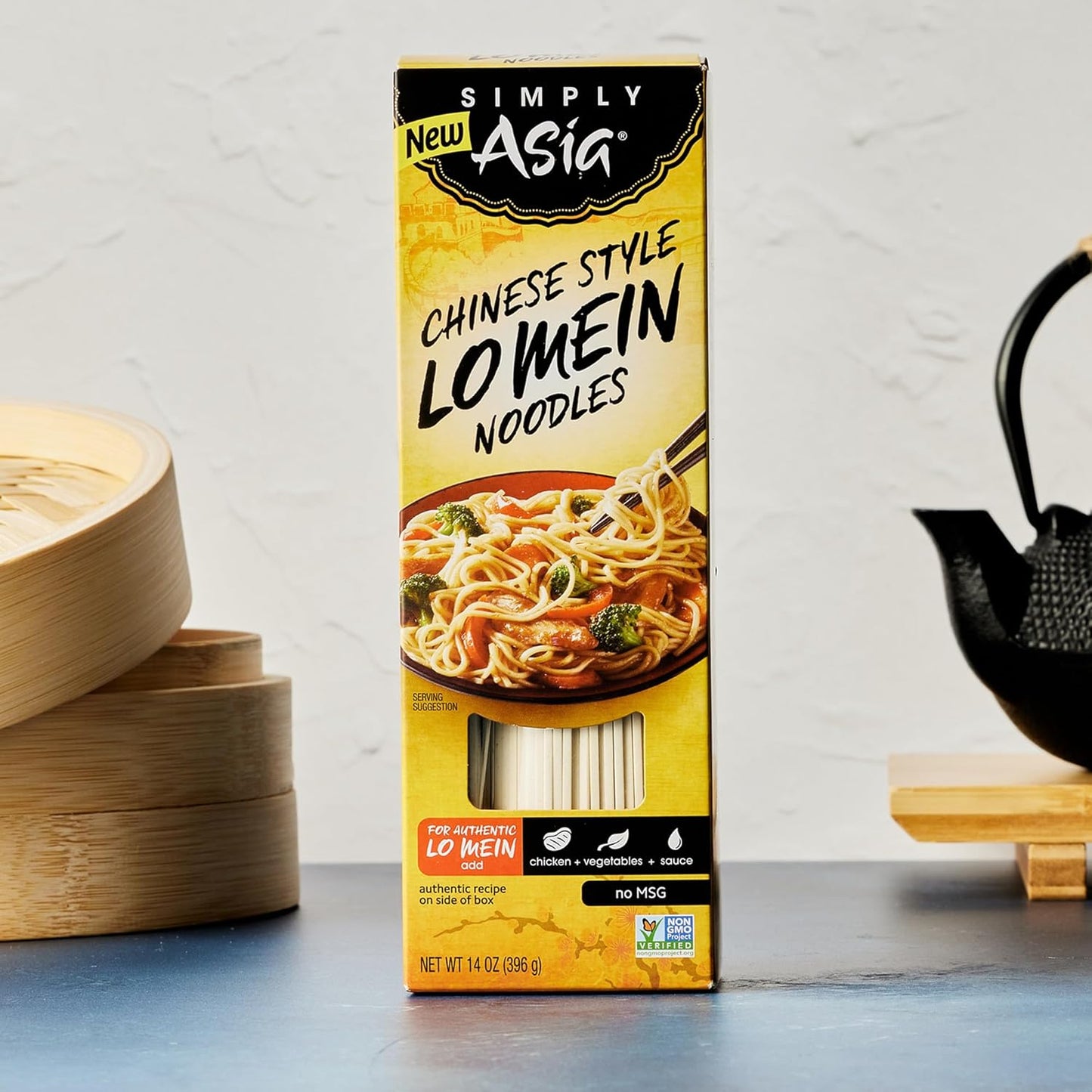 Simply Asia Lo Mein Noodles, 14 oz Resealable Bag – Additive-Free Asian Noodles for Healthy Meal Prep