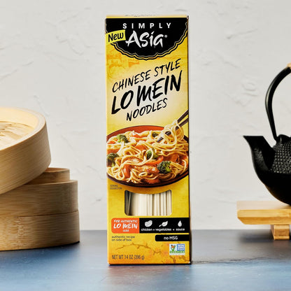 Simply Asia Lo Mein Noodles, 14 oz Resealable Bag – Additive-Free Asian Noodles for Healthy Meal Prep