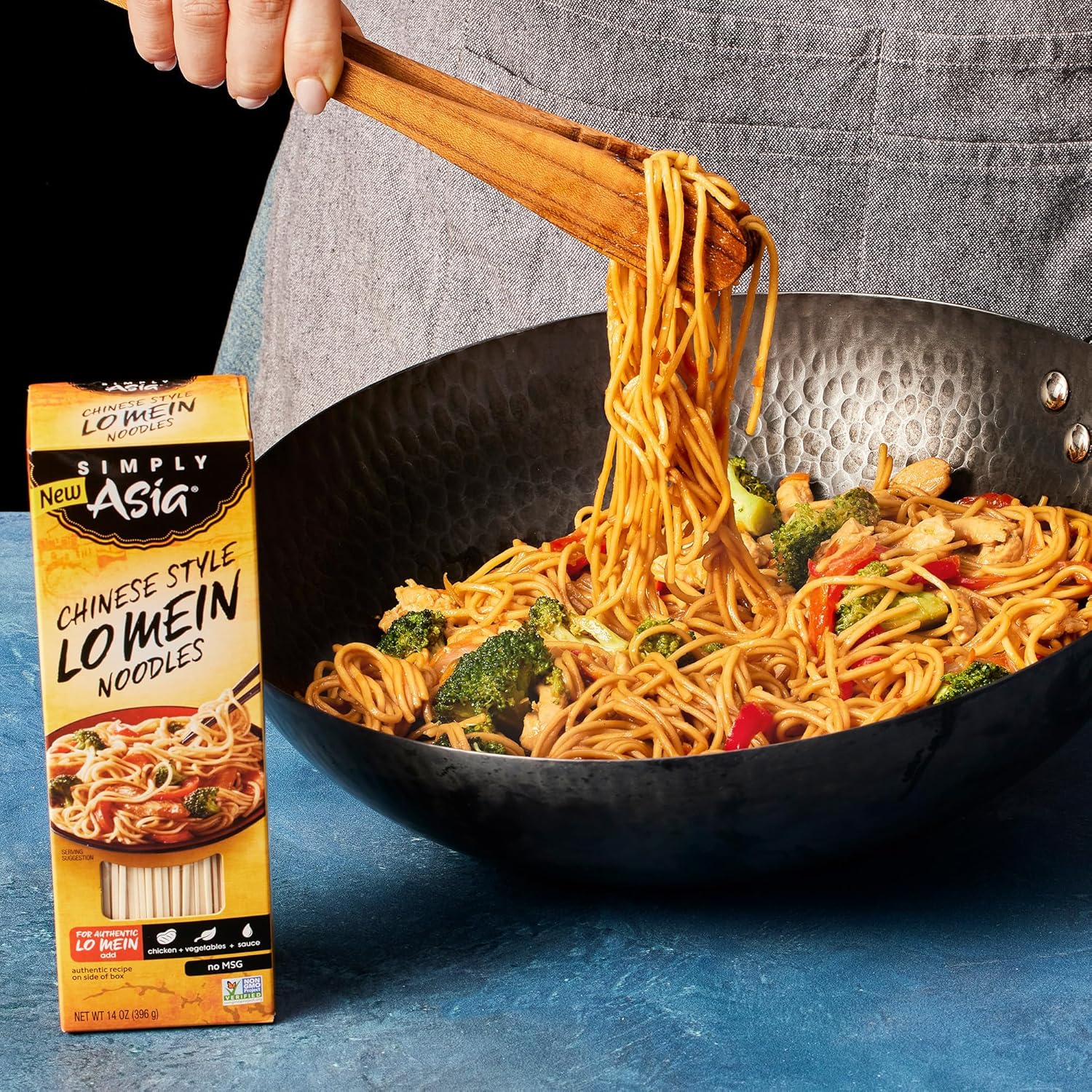 Simply Asia Lo Mein Noodles, 14 oz Resealable Bag – Additive-Free Asian Noodles for Healthy Meal Prep