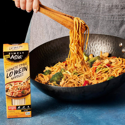 Simply Asia Lo Mein Noodles, 14 oz Resealable Bag – Additive-Free Asian Noodles for Healthy Meal Prep